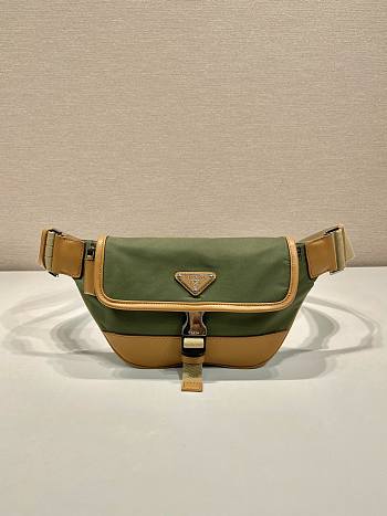Prada Military Re-nylon And Leather Shoulder Bag Size 18 x 15 x 5 cm