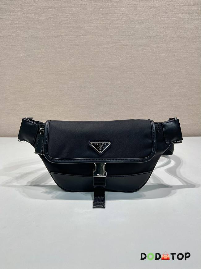 Prada Black Re-nylon And Leather Shoulder Bag Size 18 x 15 x 5 cm - 1