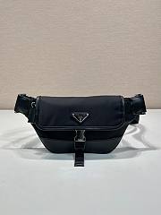 Prada Black Re-nylon And Leather Shoulder Bag Size 18 x 15 x 5 cm - 1