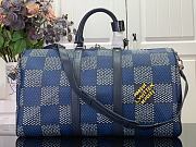 Louis Vuitton Keepall Bandoulière 50 Travel Bag N40861 Blue Plaid Size 50 x 29 x 23 cm - 3