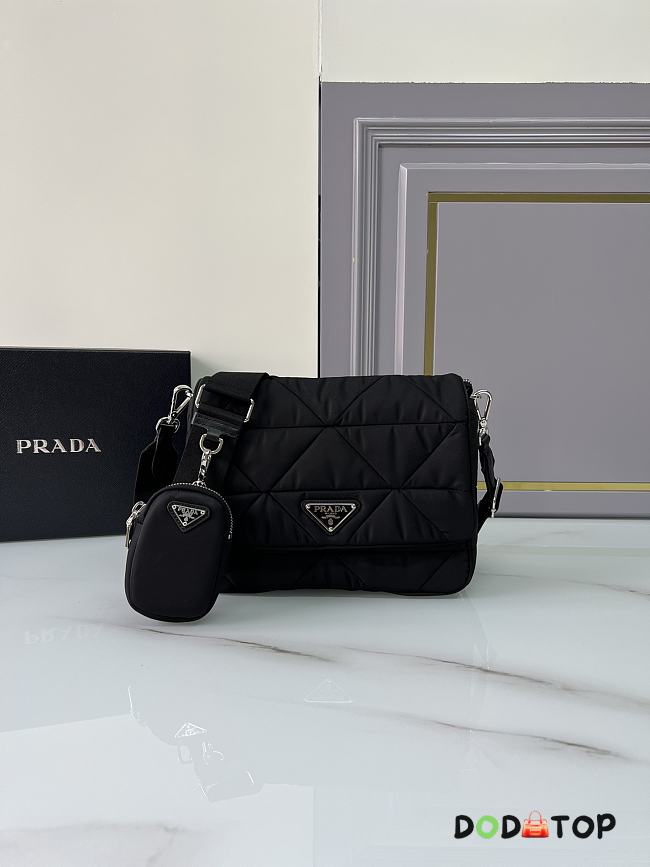 Prada Black Re-nylon Padded Shoulder Bag Size 24 x 17.5 x 8.5 cm - 1