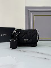 Prada Black Re-nylon Padded Shoulder Bag Size 24 x 17.5 x 8.5 cm - 1