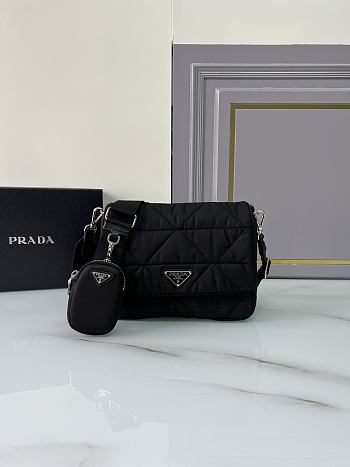 Prada Black Re-nylon Padded Shoulder Bag Size 24 x 17.5 x 8.5 cm