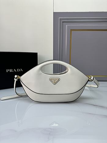 Prada  Medium Leather Handbag White Size 32 × 19 × 4.5 cm