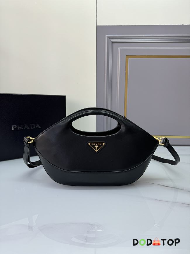 Prada Medium Leather Handbag Black Size 32 × 19 × 4.5 cm - 1