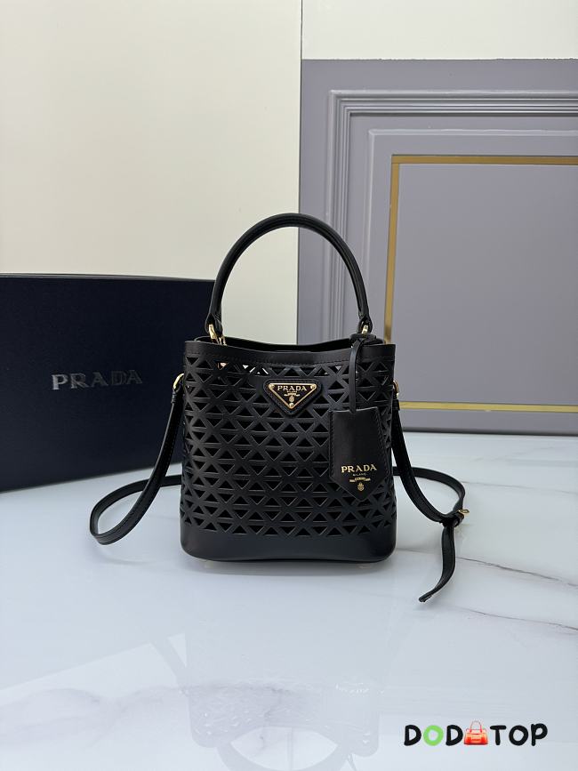 Prada Leather Bucket Bag Black Size 18 × 17 × 10.5 cm - 1