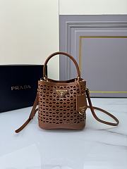 Prada Leather Bucket Bag Brown Size 18 × 17 × 10.5 cm - 1