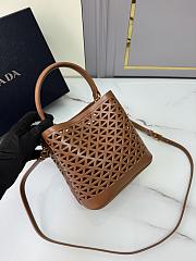 Prada Leather Bucket Bag Brown Size 18 × 17 × 10.5 cm - 5