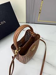 Prada Leather Bucket Bag Brown Size 18 × 17 × 10.5 cm - 3