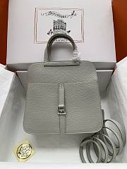 Hermes Halzan 25 Gray Silver Buckle Size 25 cm - 1