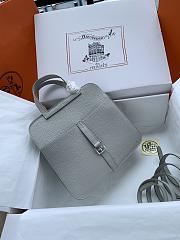 Hermes Halzan 25 Gray Silver Buckle Size 25 cm - 2