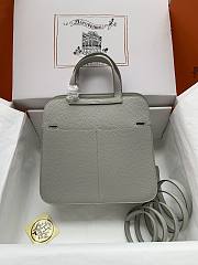 Hermes Halzan 25 Gray Silver Buckle Size 25 cm - 4