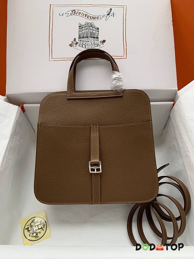 Hermes Halzan 25 Chestnut Silver Buckle Size 25 cm  - 1