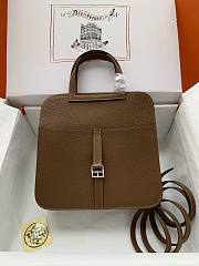 Hermes Halzan 25 Chestnut Silver Buckle Size 25 cm  - 1