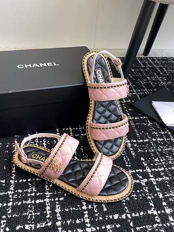 Chanel Sandals Black/White/Beige/Pink