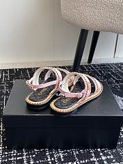 Chanel Sandals Black/White/Beige/Pink - 6