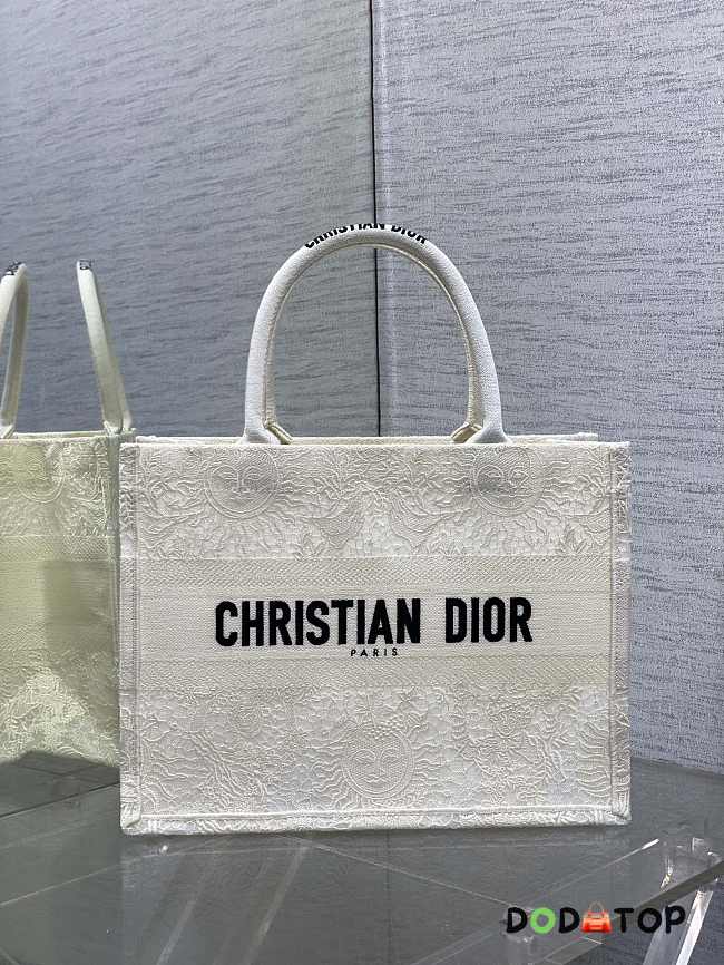 Dior Book Tote White Medium Size 36 x 18 x 28 cm - 1