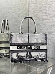 Medium Dior Book Tote White and  Black Paris Embroidery Size 36 x 18 x 28 cm - 1