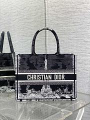 Dior Medium Dior Book Tote Black and White Paris Embroidery Size 36 x 18 x 28 cm - 1