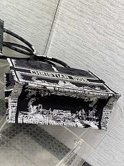 Dior Medium Dior Book Tote Black and White Paris Embroidery Size 36 x 18 x 28 cm - 4