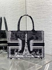 Dior Medium Dior Book Tote Black and White Paris Embroidery Size 36 x 18 x 28 cm - 2