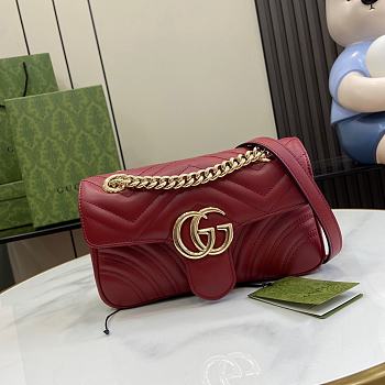 Gucci GG Marmont Burgundy Bag Size 22 x 13 x 6 cm