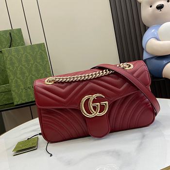 Gucci GG Marmont Burgundy Bag Size 26 x 13 x 6 cm 