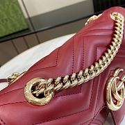 Gucci GG Marmont Burgundy Bag Size 26 x 13 x 6 cm  - 5