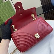 Gucci GG Marmont Burgundy Bag Size 26 x 13 x 6 cm  - 4