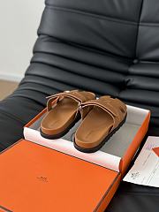 Hermes Brown Slippers - 4