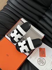 Hermes White Slippers - 3