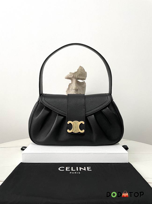 Celine Medium Polly Bag in Supple Calfskin Black Size 33 × 19 × 9 cm - 1