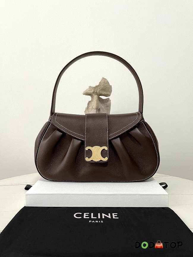 Celine Medium Polly Bag in Supple Calfskin Brown Size 33 × 19 × 9 cm - 1