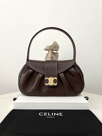 Celine Medium Polly Bag in Supple Calfskin Brown Size 33 × 19 × 9 cm