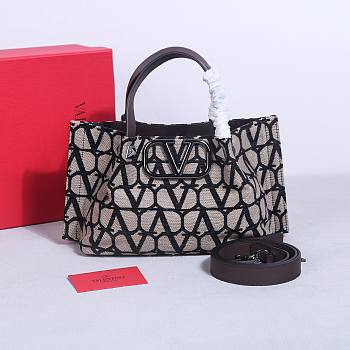 Valentino Toile Iconographe Tote Bag In Brown Size 25 x 18 cm