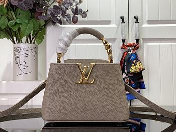 Louis Vuitton Capucines Mini Handbag M48865 Grey Size 21 x 14 x 8 cm