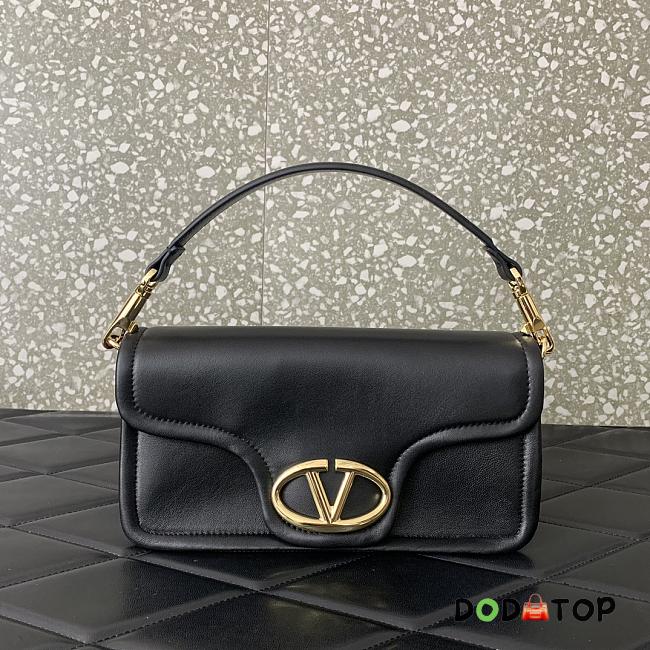 Valentino Vlogo 1960 Nappa Leather Shoulder Bag Black Size 26 x 13 x 9 cm - 1