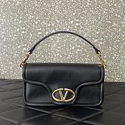 Valentino Vlogo 1960 Nappa Leather Shoulder Bag Black Size 26 x 13 x 9 cm - 1