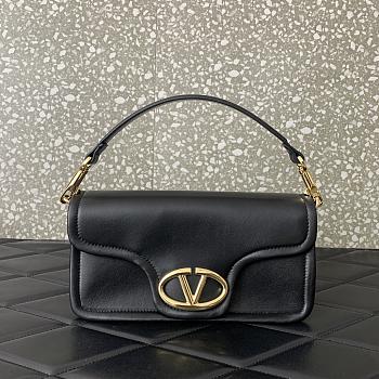 Valentino Vlogo 1960 Nappa Leather Shoulder Bag Black Size 26 x 13 x 9 cm