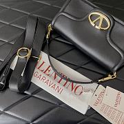 Valentino Vlogo 1960 Nappa Leather Shoulder Bag Black Size 26 x 13 x 9 cm - 2