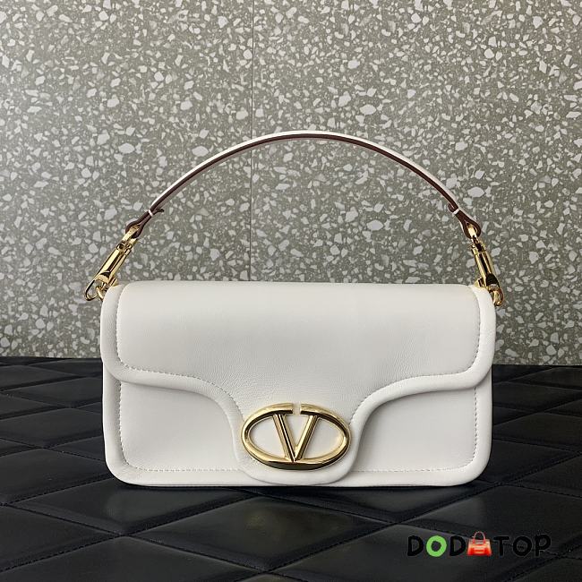 Valentino Vlogo 1960 Nappa Leather Shoulder Bag White Size 26 x 13 x 9 cm - 1