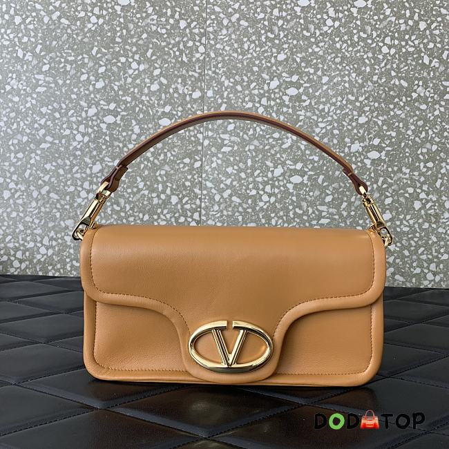 Valentino Vlogo 1960 Nappa Leather Shoulder Bag Caramel Size 26 x 13 x 9 cm - 1