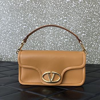 Valentino Vlogo 1960 Nappa Leather Shoulder Bag Caramel Size 26 x 13 x 9 cm