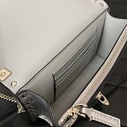 Valentino Garavani Rockstud Small Leather Crossbody Bag Silver Size 18.5 x 12 x 4 cm - 5