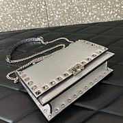 Valentino Garavani Rockstud Small Leather Crossbody Bag Silver Size 18.5 x 12 x 4 cm - 6