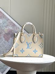 Louis Vuitton Onthego Small Tote Bag Blue White Size 25 x 19 x 11.5 cm - 1