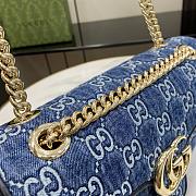 Gucci Blue GG Marmont Small Shoulder Bag Size 26 x 15 x 7 cm - 6