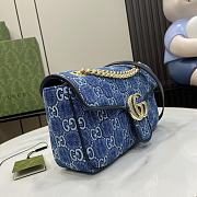 Gucci Blue GG Marmont Small Shoulder Bag Size 26 x 15 x 7 cm - 5