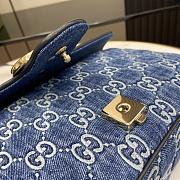 Gucci Blue GG Marmont Small Shoulder Bag Size 26 x 15 x 7 cm - 4