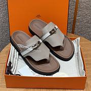 Hermes Grey Flip Flops - 1